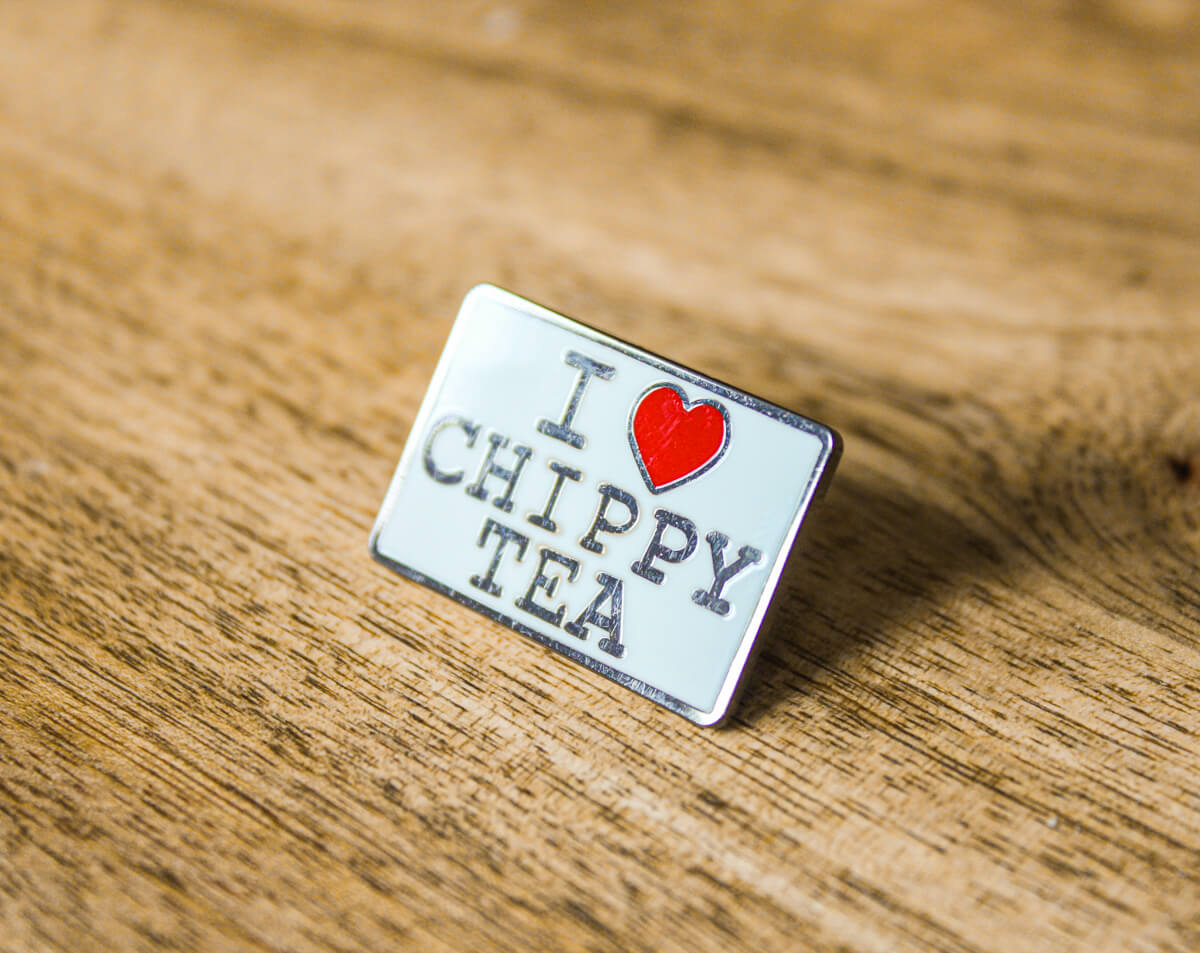 I Heart Chippy Tea Enamel Pin | The Manchester Shop