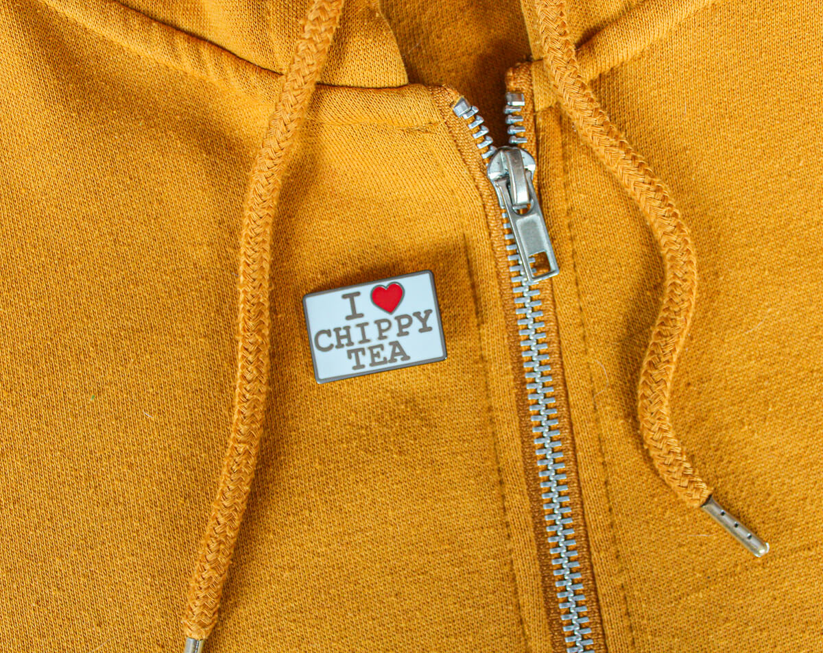 I Heart Chippy Tea Enamel Pin | The Manchester Shop