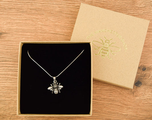 Large Bumble Bee Sterling Silver Necklace | The Manchester Shop