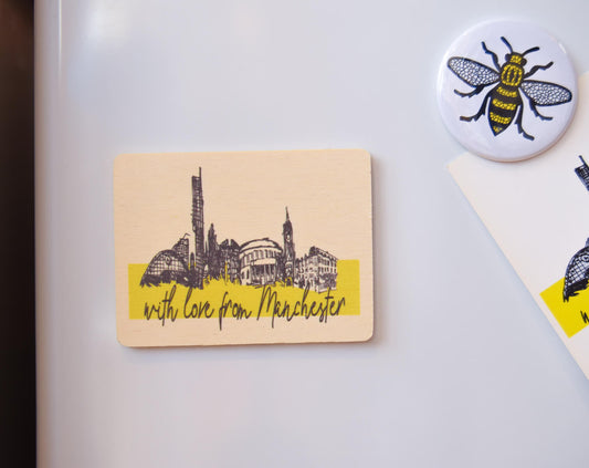 With Love from Manchester Wooden Magnet | The Manchester Shop