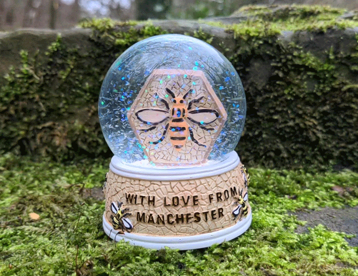 Giltering Bee Manchester Bee Snow Globe | The Manchester Shop