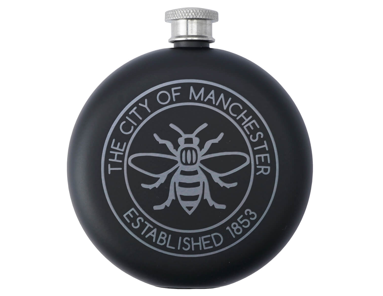 Manchester Established 1853 Stainless Steel Hip Flask | The Manchester Shop