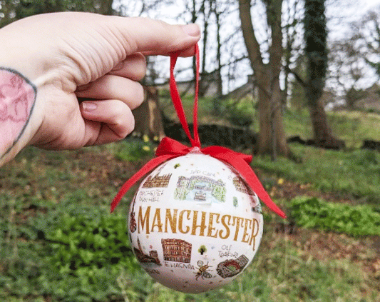Manchester Watercolour Landmarks Bauble • The Manchester Shop