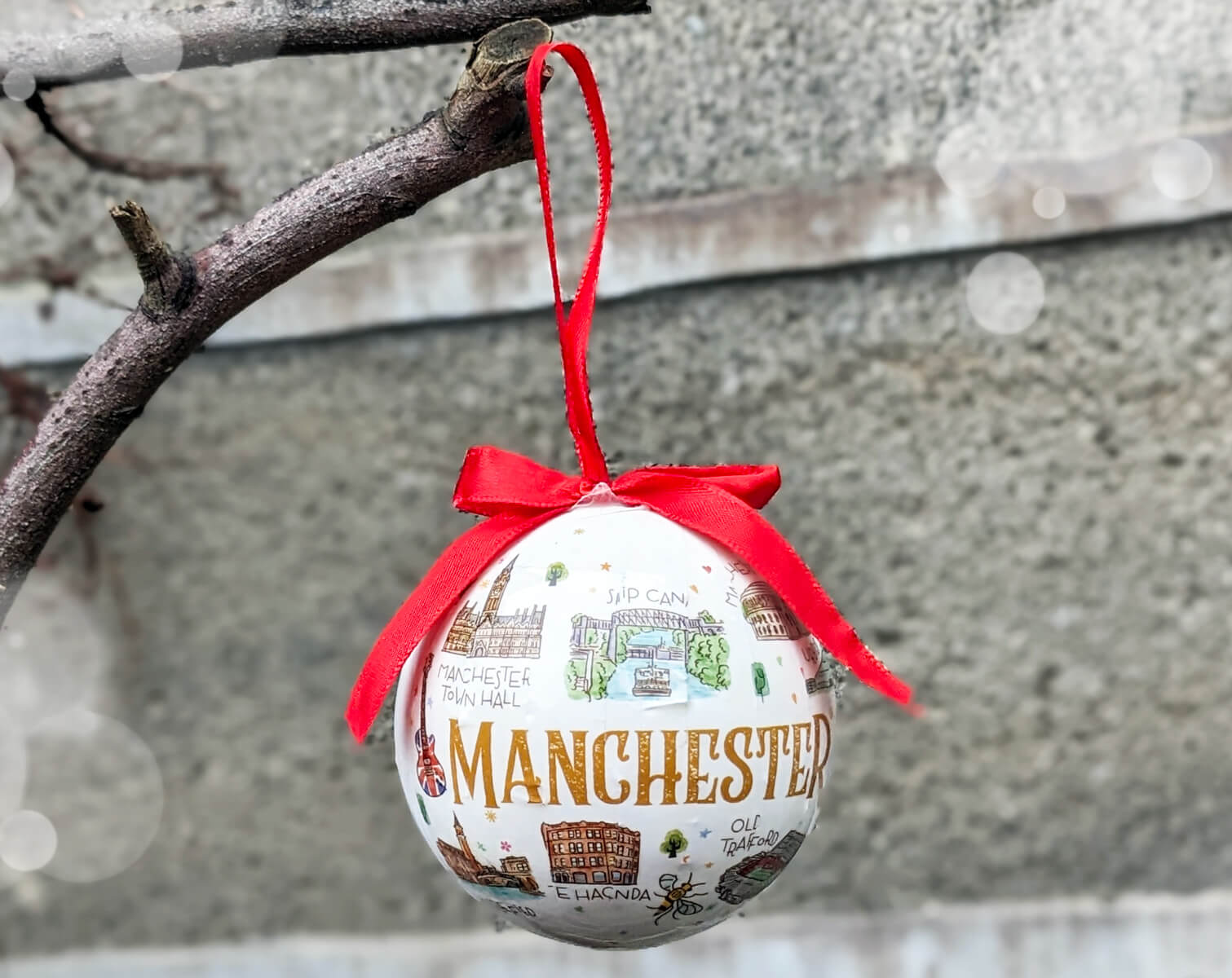 Manchester Watercolour Landmarks Bauble • The Manchester Shop