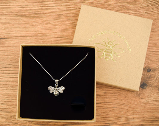 Marcasite Bee Sterling Silver Necklace | The Manchester Shop