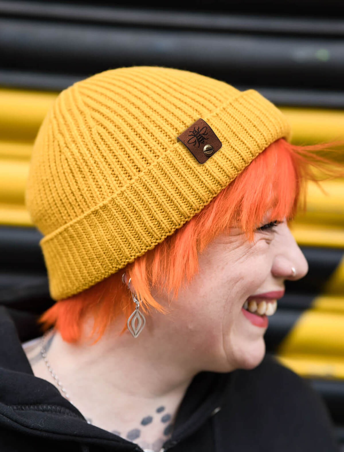 Mustard Harbour Bee Beanie
