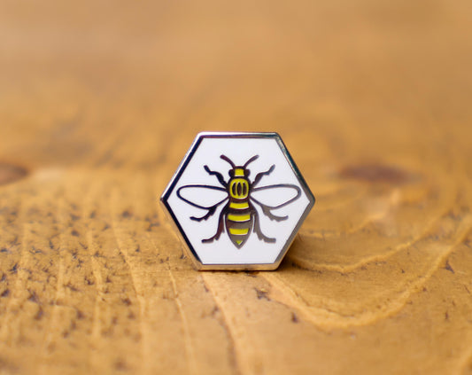 Manchester Bee Hexagon Brooch • The Manchester Shop