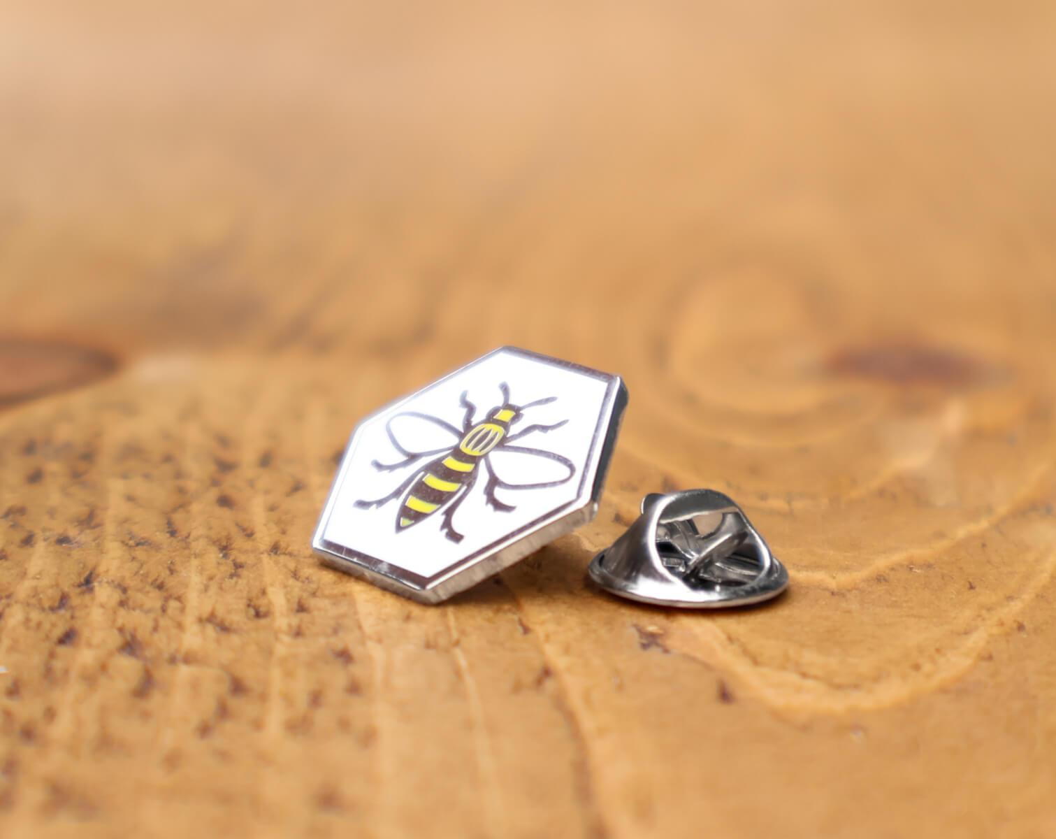 Manchester Bee Hexagon Brooch • The Manchester Shop