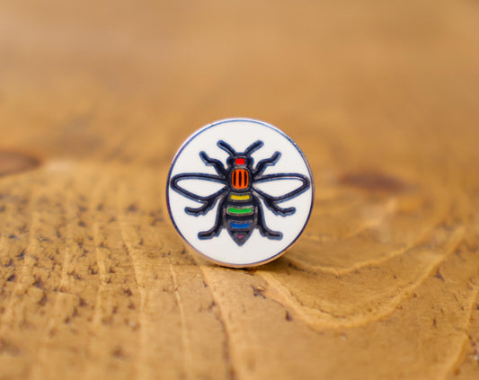 Rainbow Manchester Bee Brooch • The Manchester Shop