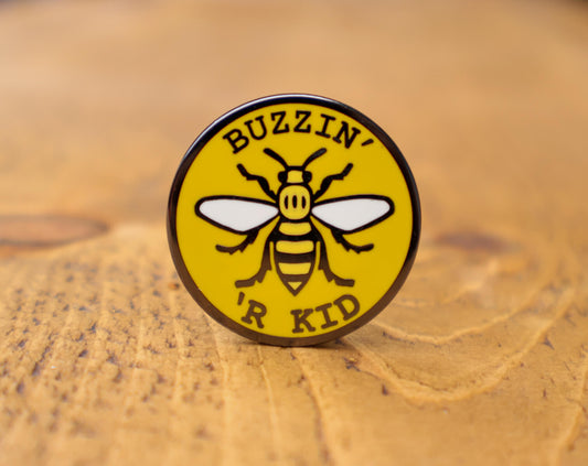 Buzzin' R' Kid Enamel Pin • The Manchester Shop