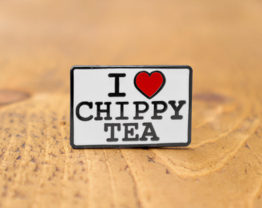 I Heart Chippy Tea Enamel Pin • The Manchester Shop