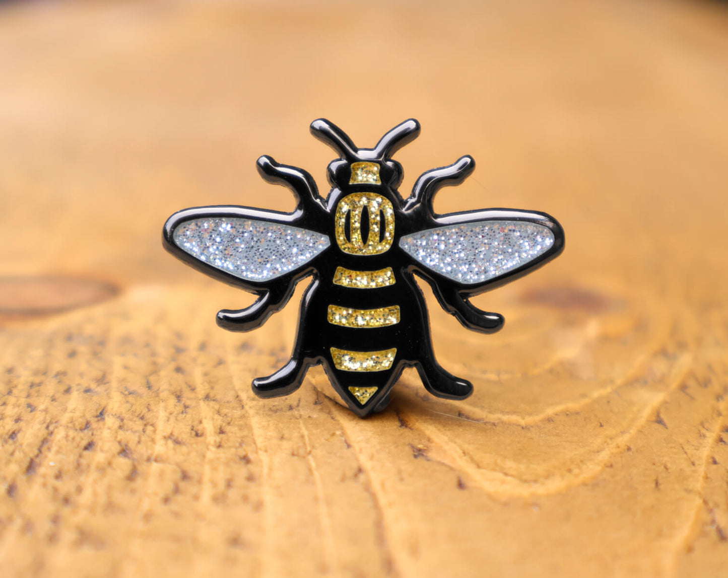 Gold Glitter Manchester Bee Brooch • The Manchester Shop