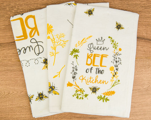 Pack of 3 Queen Bee Tea Towels | The Manchester Shop