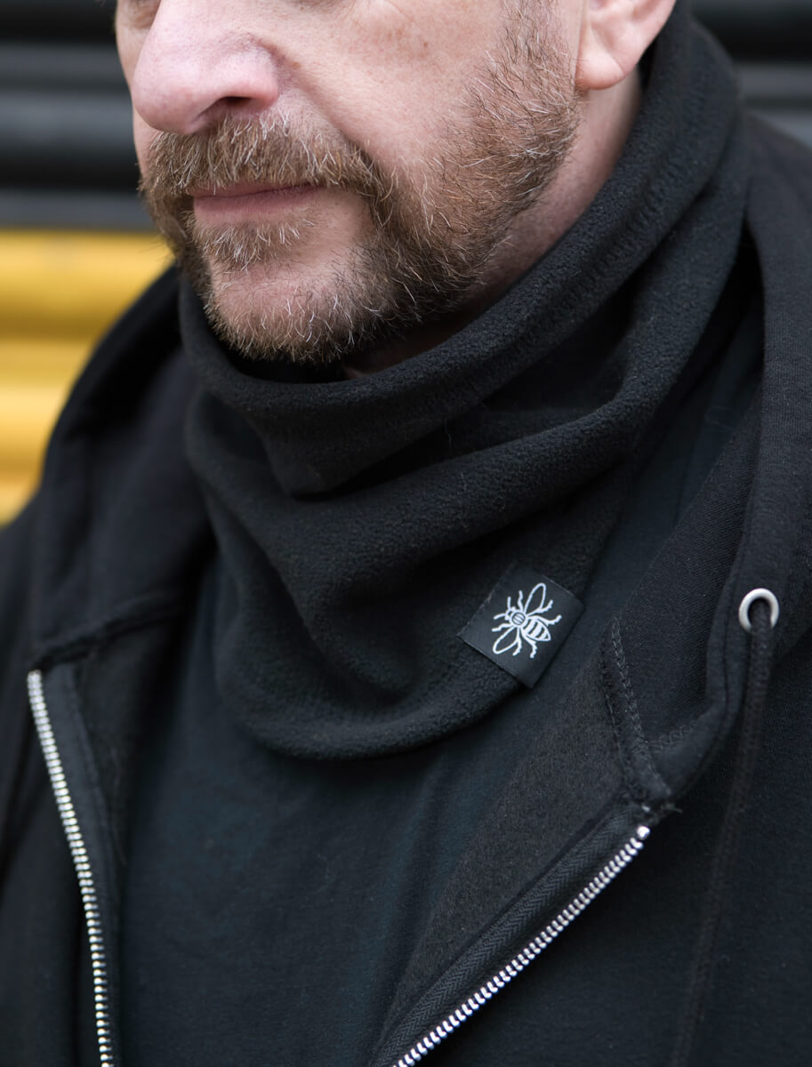 Black Snood with Manchester Bee Tag