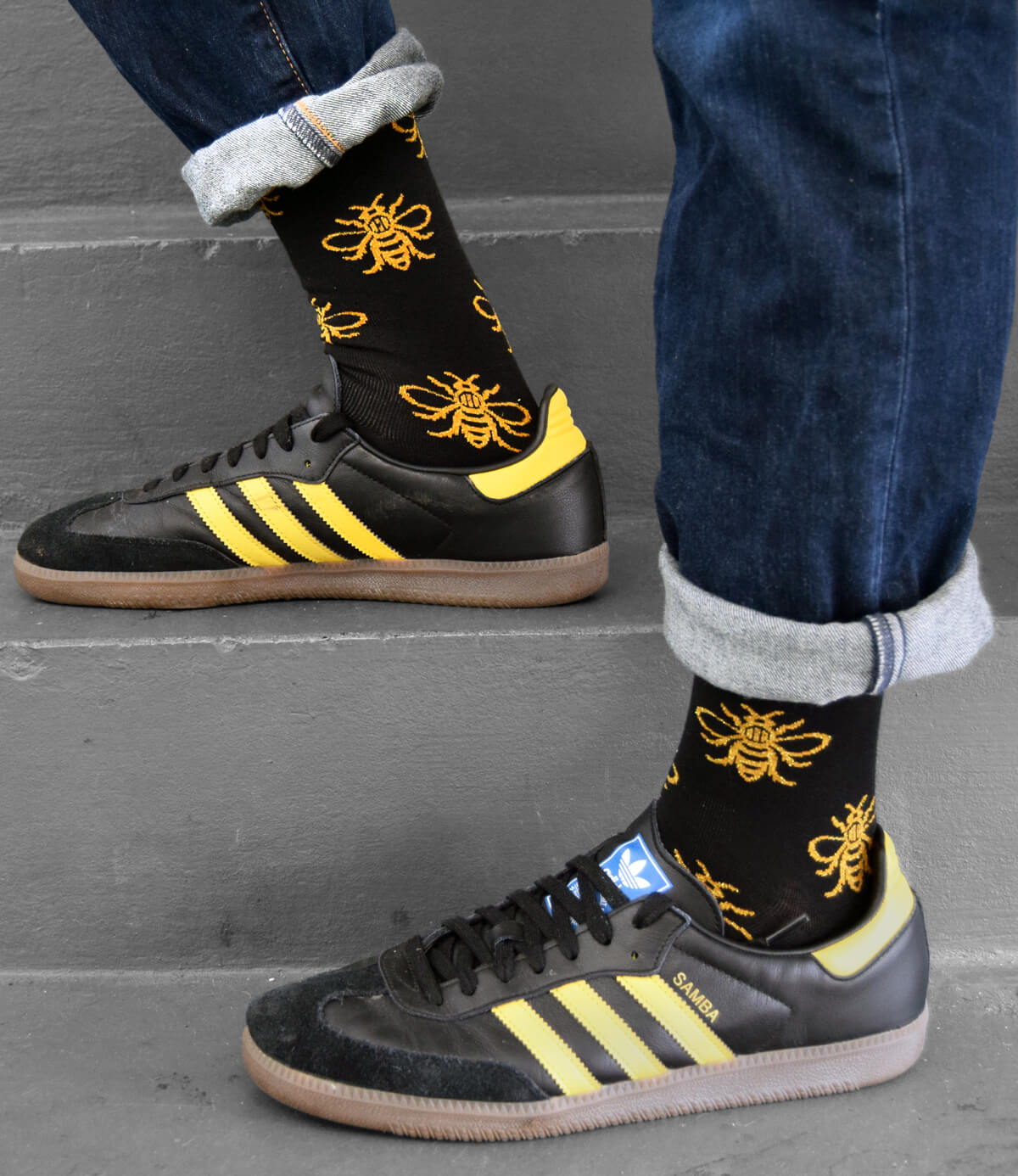 Black Manchester Bee Adult Socks