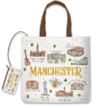 Manchester Watercolour Landmarks Folding Tote • The Manchester Shop