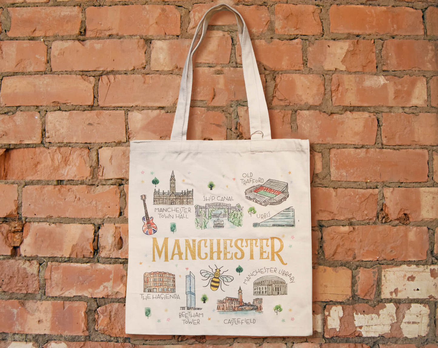 Manchester Watercolour Landmarks Tote Bag • The Manchester Shop