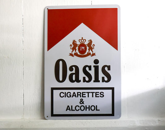 Cigarettes & Alcohol Metal Plate • The Manchester Shop