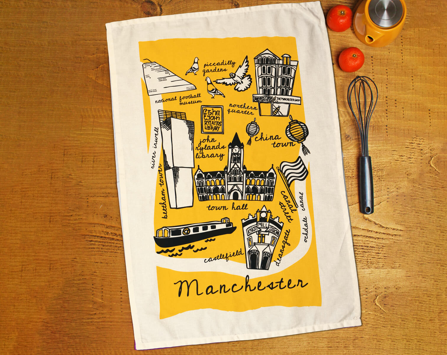 Manchester Landmarks Tea Towel • The Manchester Shop
