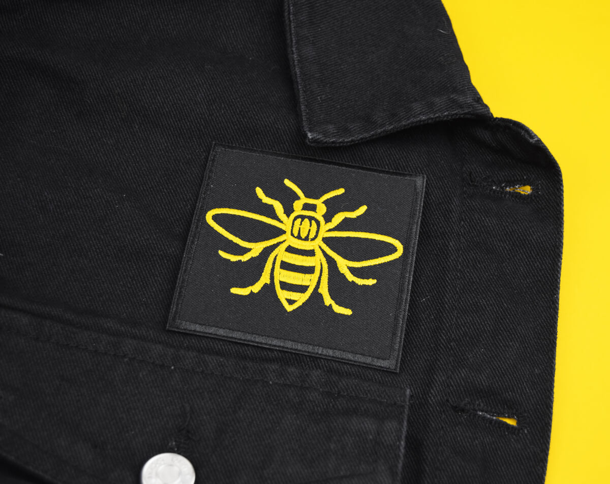 Yellow Manchester Bee Square Patch