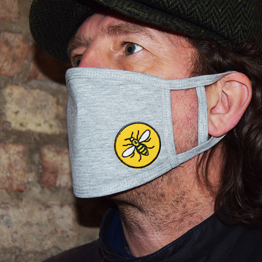 Manchester Bee Round Yellow Mini Patch