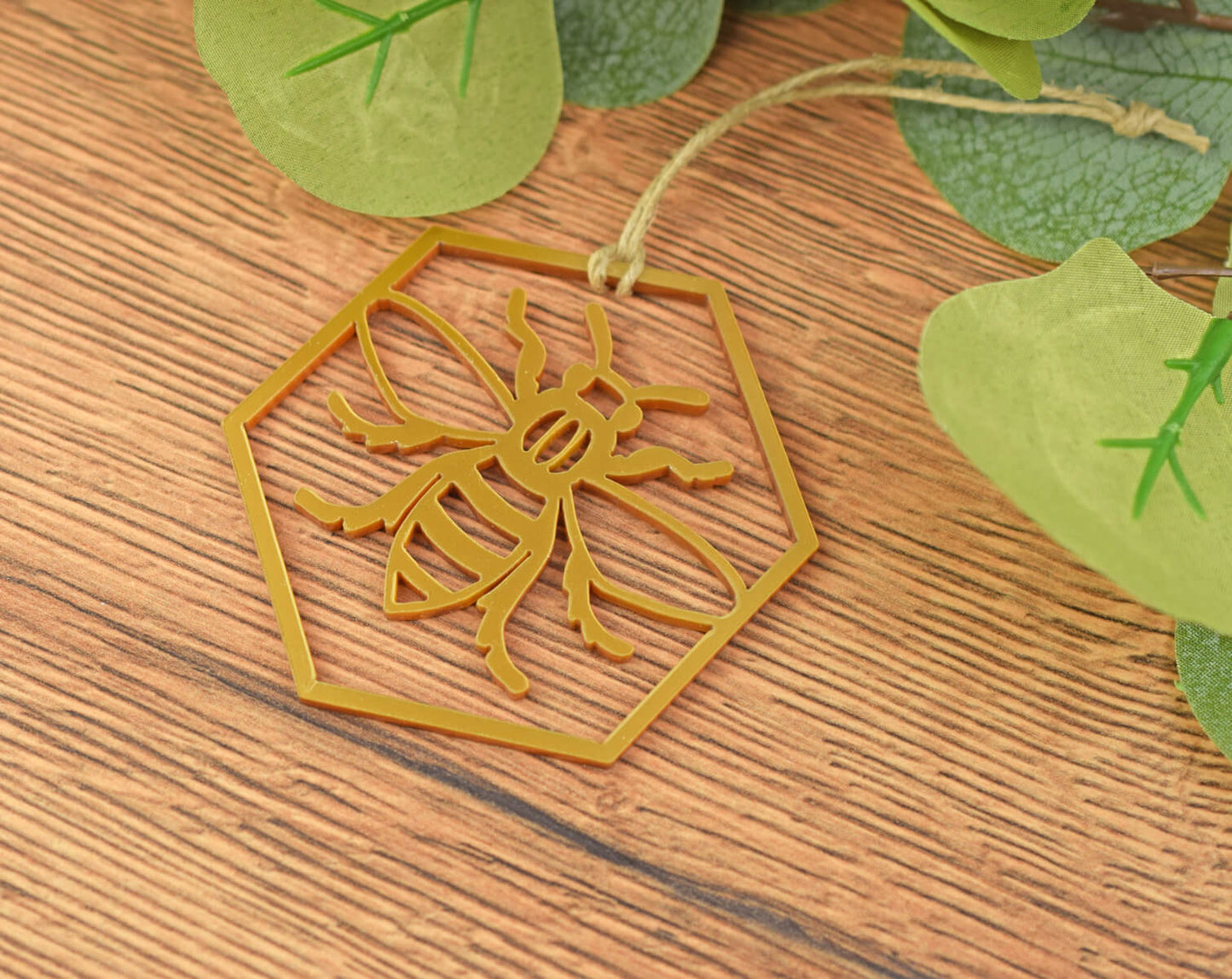 Acrylic Hexagon Bee Ornament