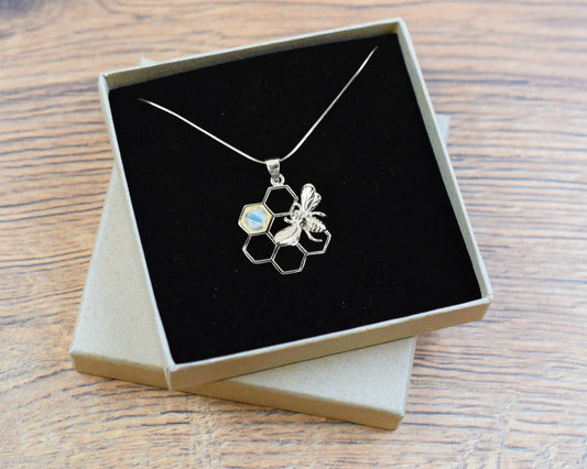 Bee Beehive Moonstone Necklace | The Manchester Shop