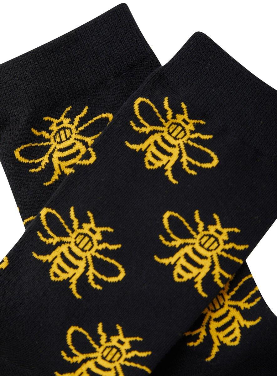 Black Manchester Bee Adult Socks - The Manchester Shop
