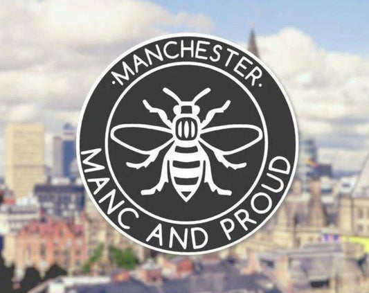 Black Manc & Proud Logo Window Sticker - The Manchester Shop