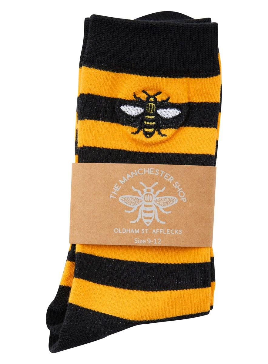 Black and Yellow Stripy Bee Socks - The Manchester Shop