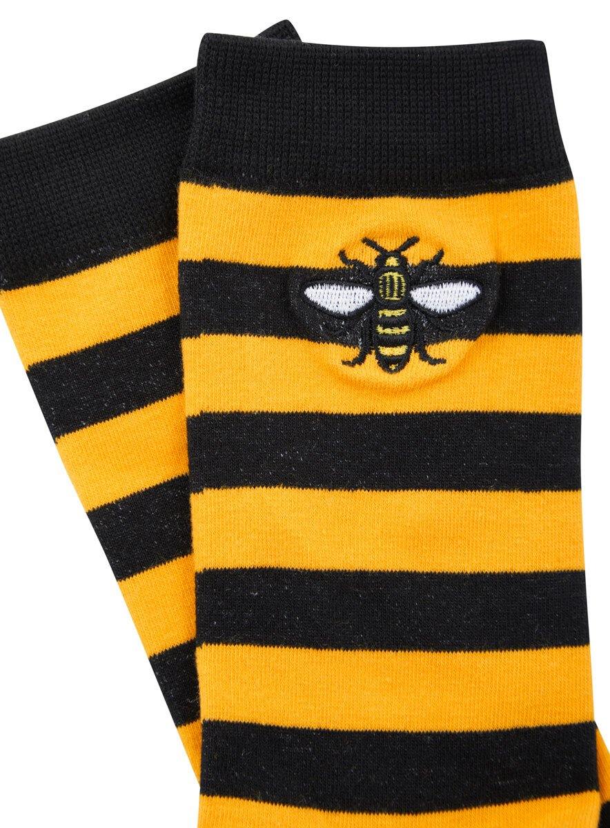 Black and Yellow Stripy Bee Socks - The Manchester Shop