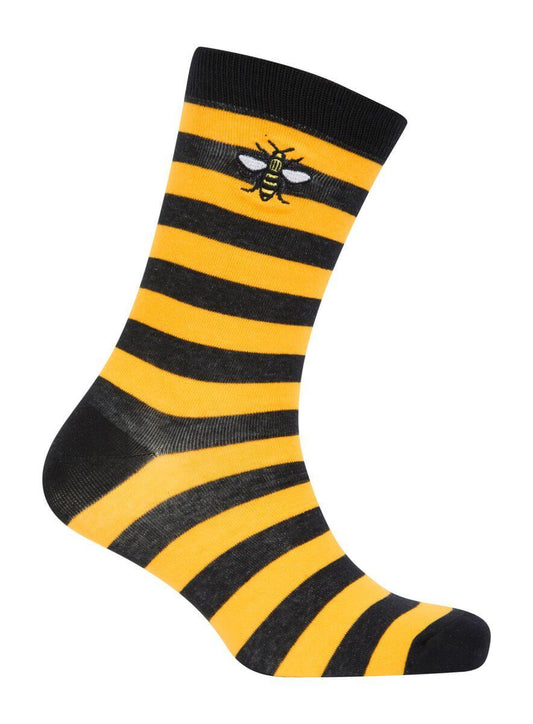 Black and Yellow Stripy Bee Socks - The Manchester Shop