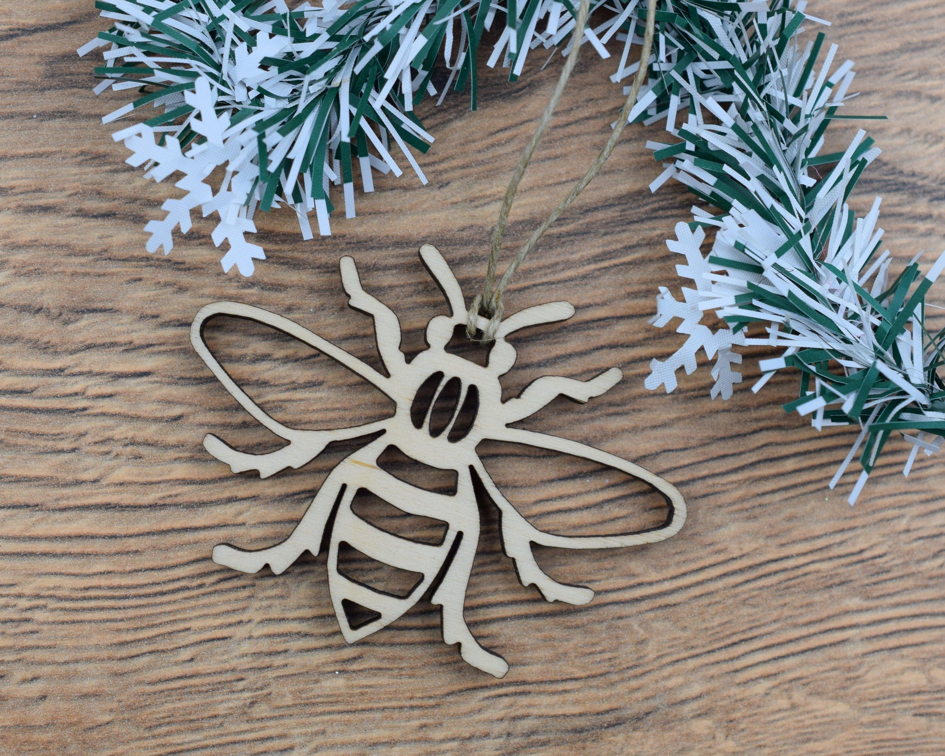 Wooden Manchester Bee Christmas Ornament - The Manchester Shop
