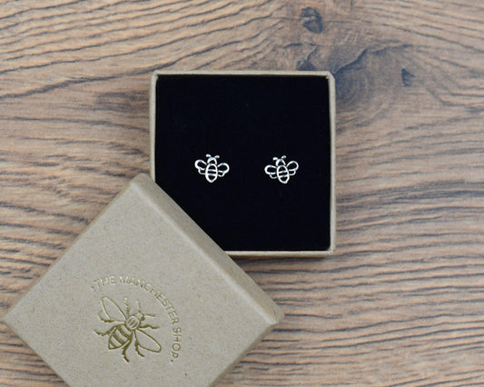 Sterling Silver Worker Bee Earrings - The Manchester Shop