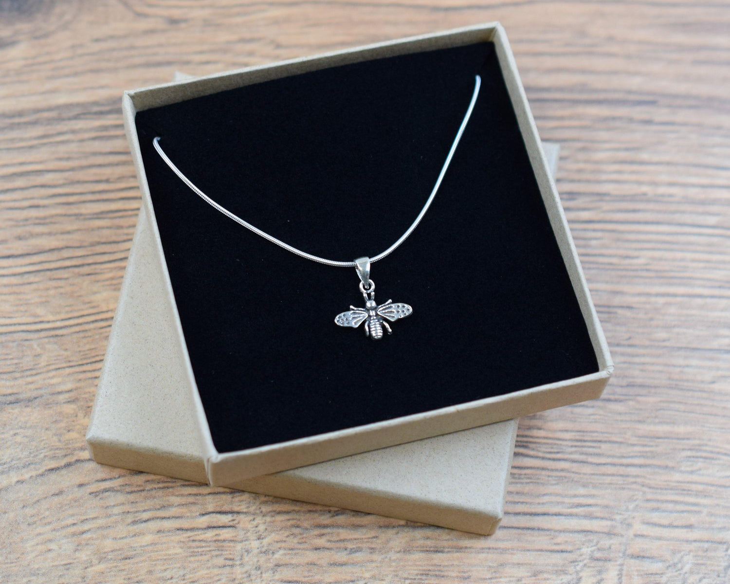 Silver Bee Charm Necklace - The Manchester Shop
