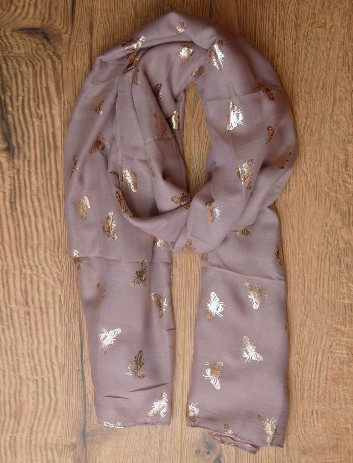 Dusky Pink Copper Foil Bee Scarf | The Manchester Shop