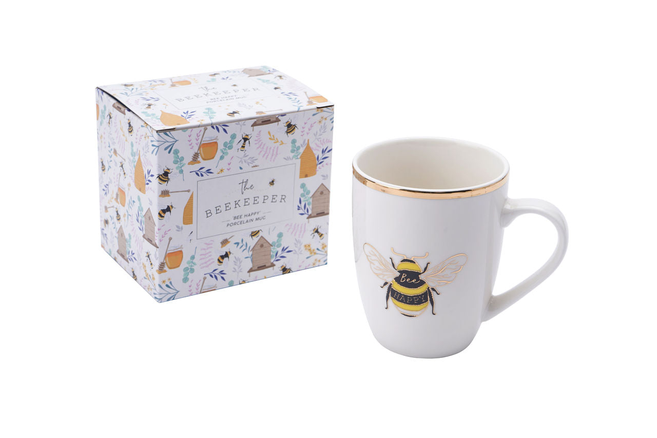 Bee Happy Porcelain Mug | The Manchester Shop