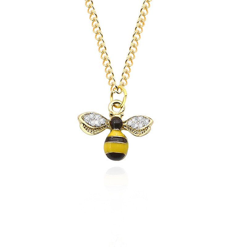 Gold Bee Necklace with Diamanté Wings | The Manchester Shop
