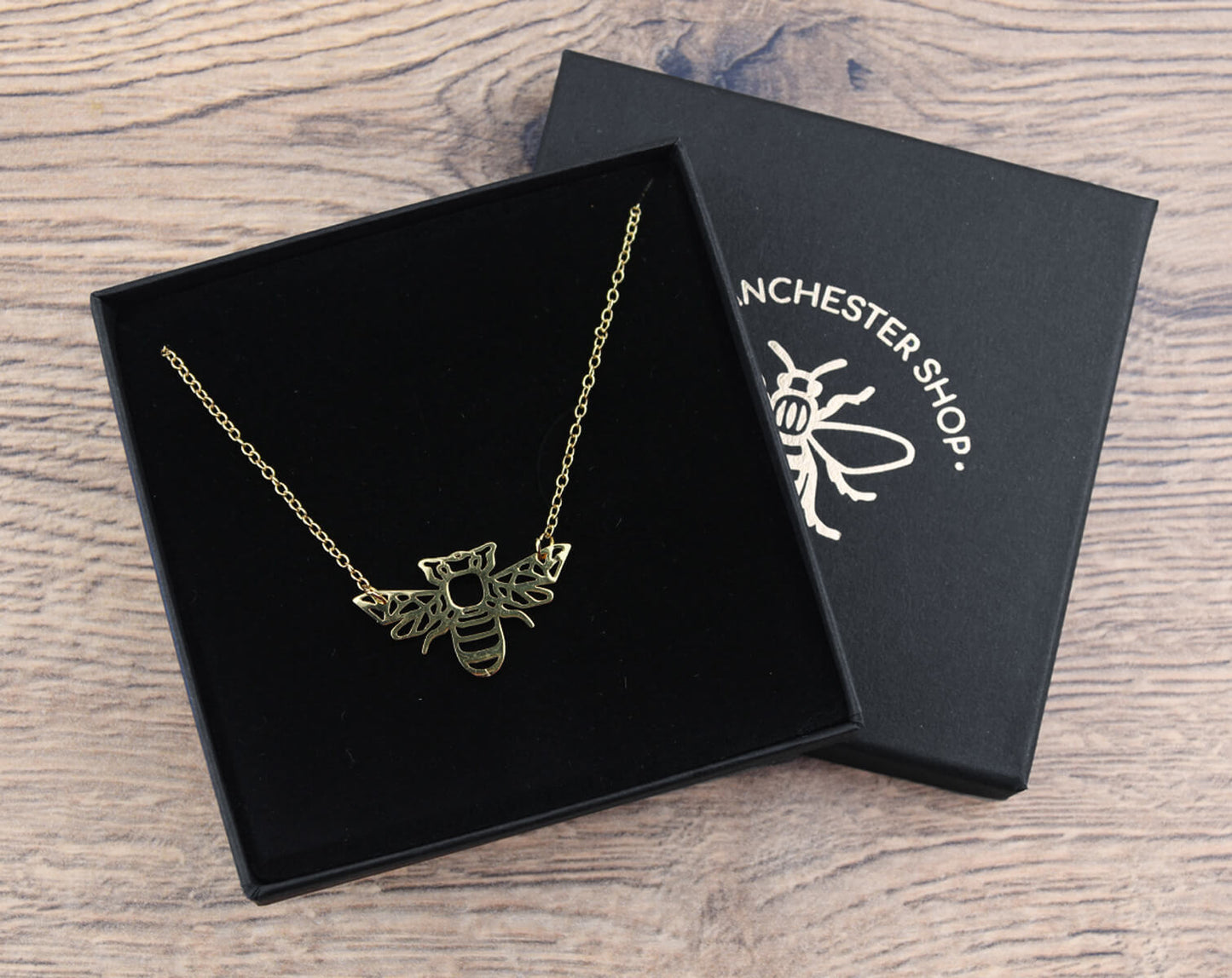 Gold Geometric Bee Necklace | The Manchester Shop