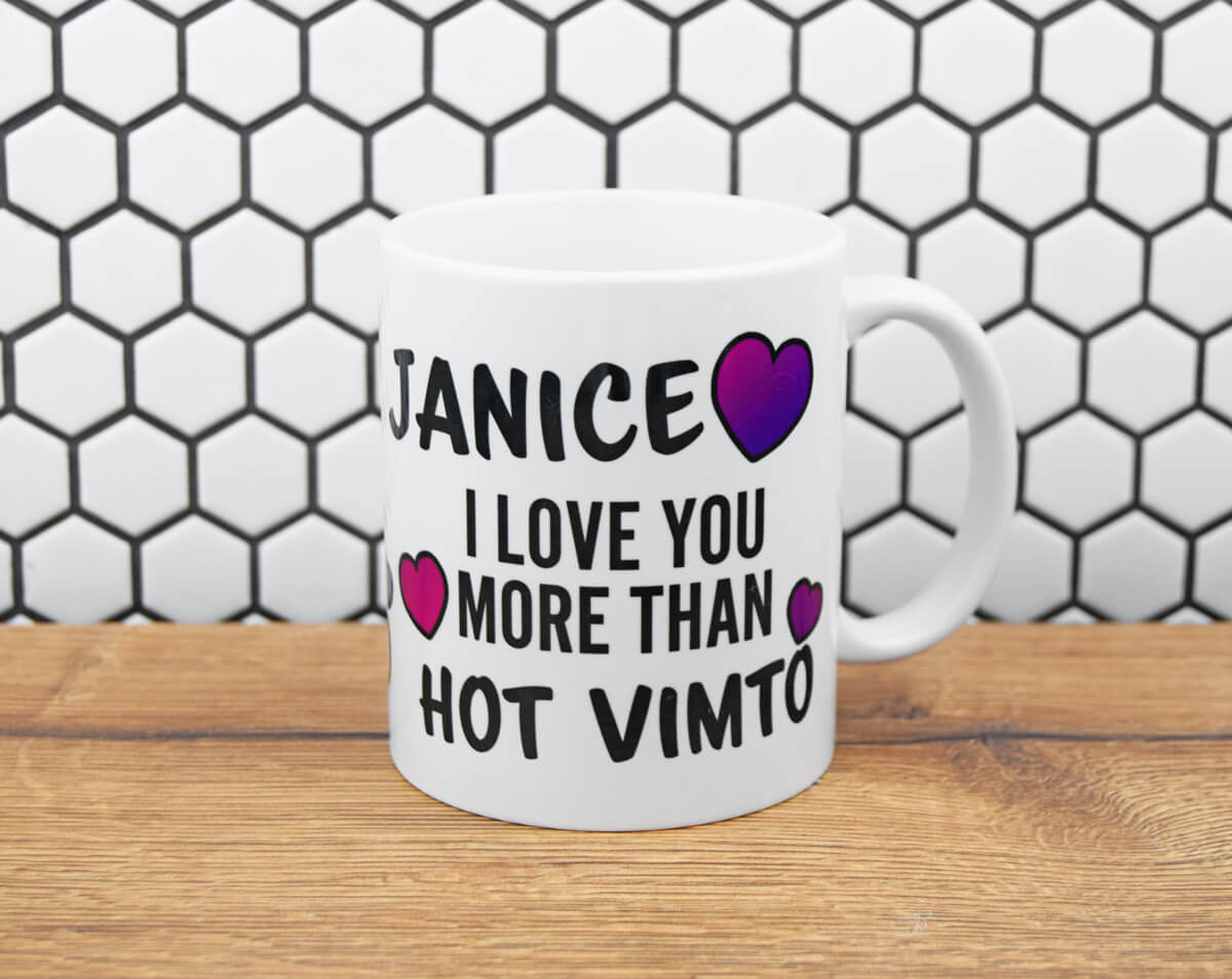 Personalised I Love You More Than Hot Vimto Mug