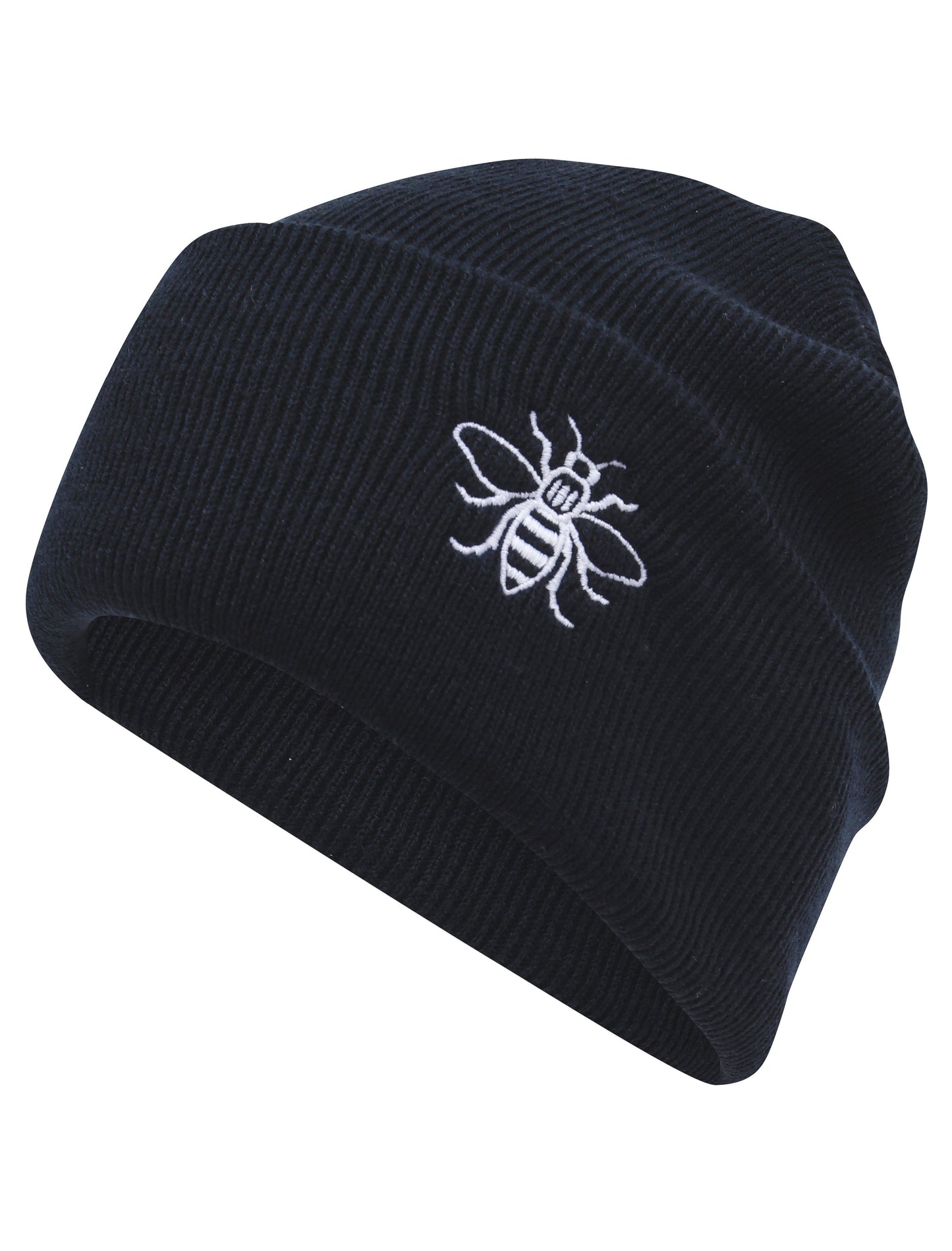 Black Embroidered Manchester Bee Beanie - The Manchester Shop