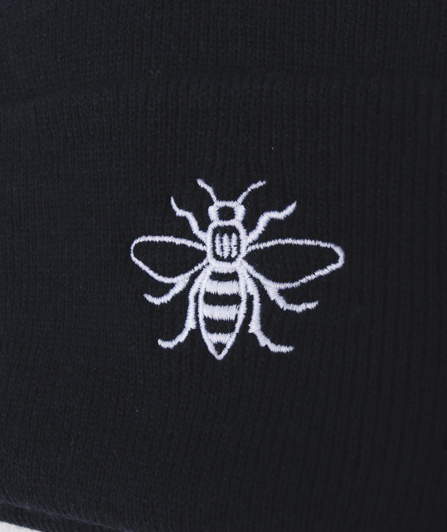 Black Embroidered Manchester Bee Beanie - The Manchester Shop