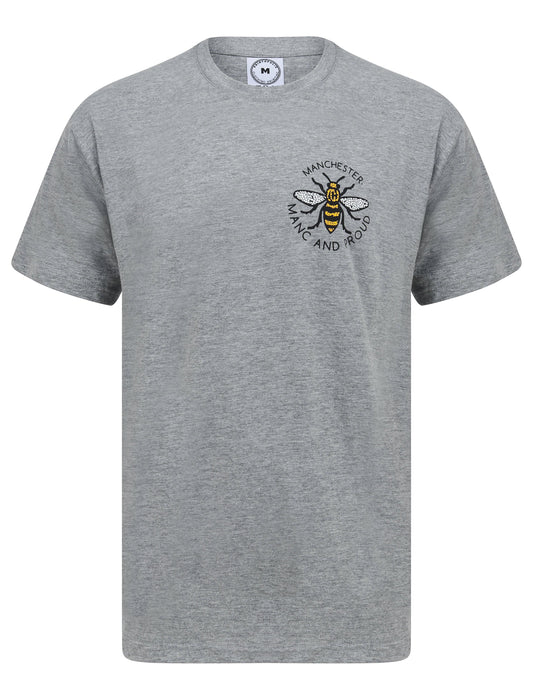 Mosaic Bee Manc & Proud Grey T-Shirt - The Manchester Shop