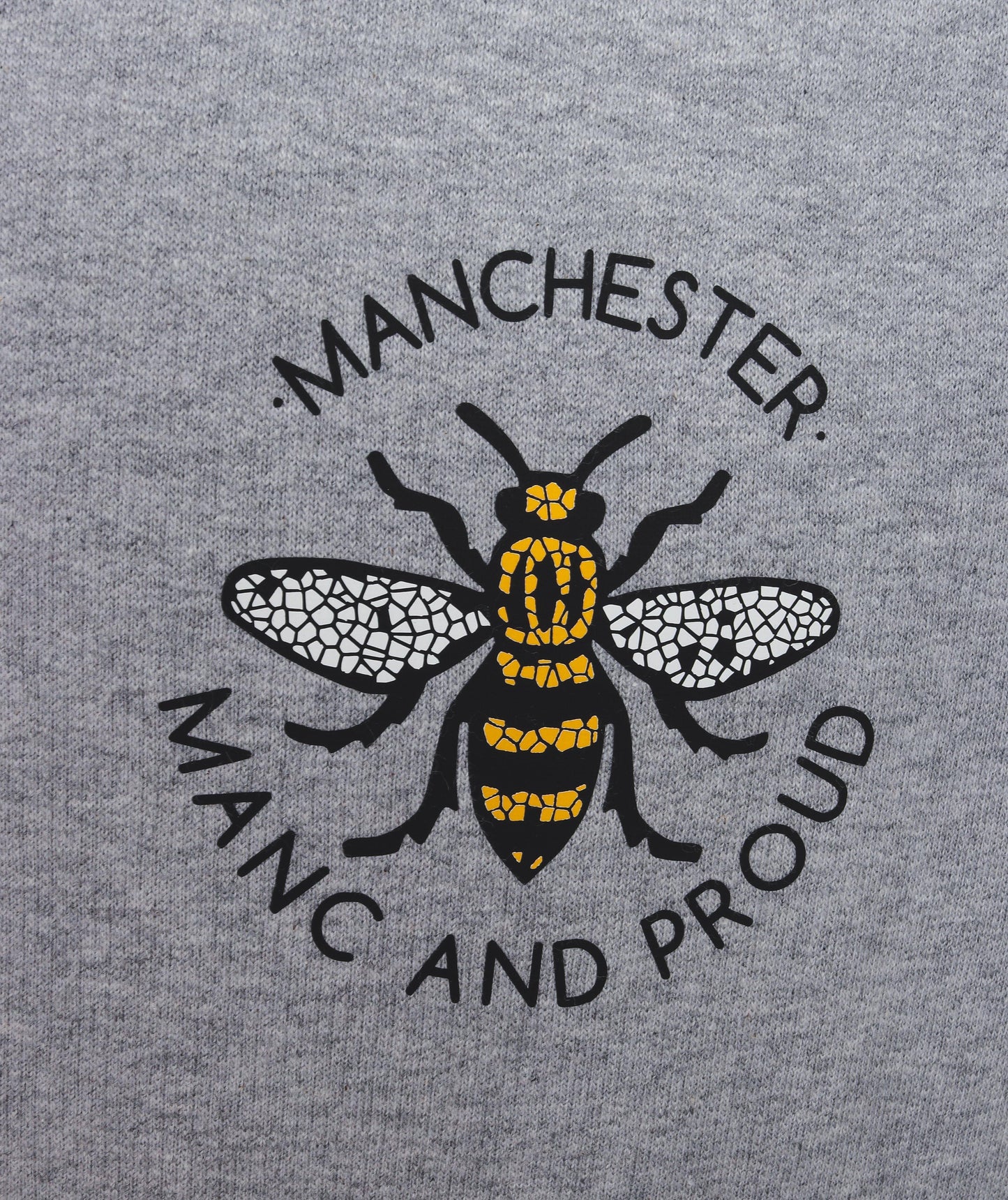 Manc & Proud Mosaic Bee Grey Hoody - The Manchester Shop