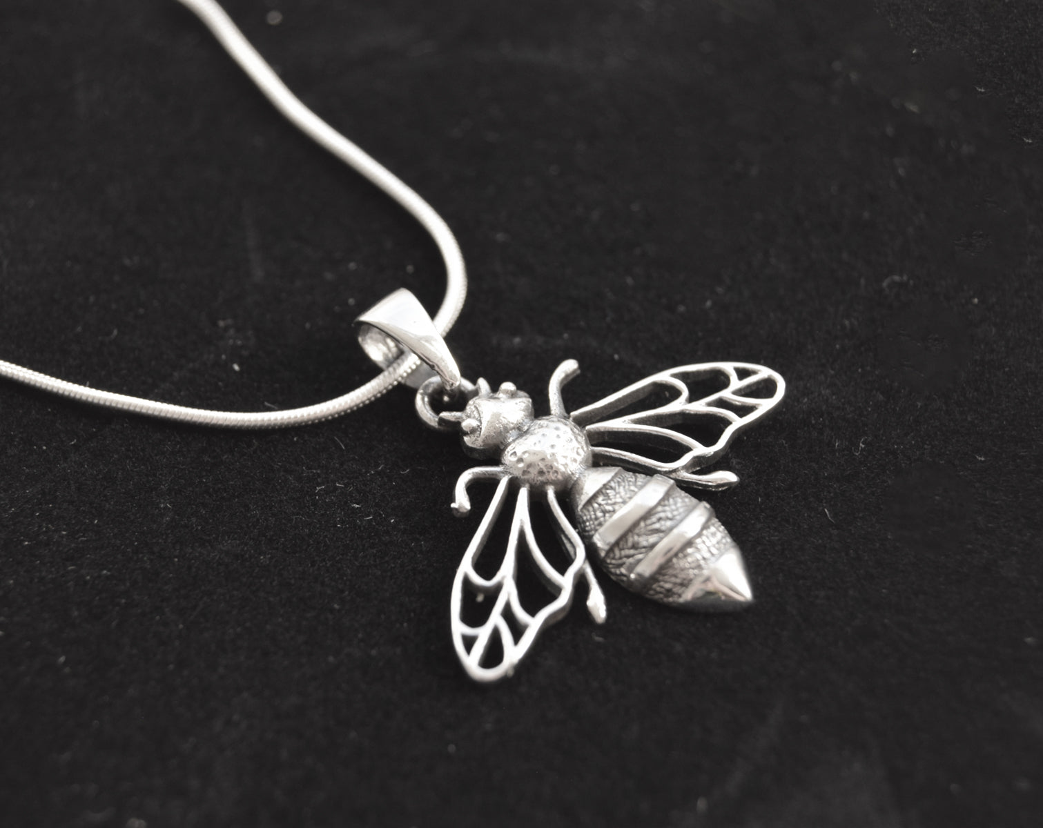 Large Silver Bee Necklace | The Manchester Shop