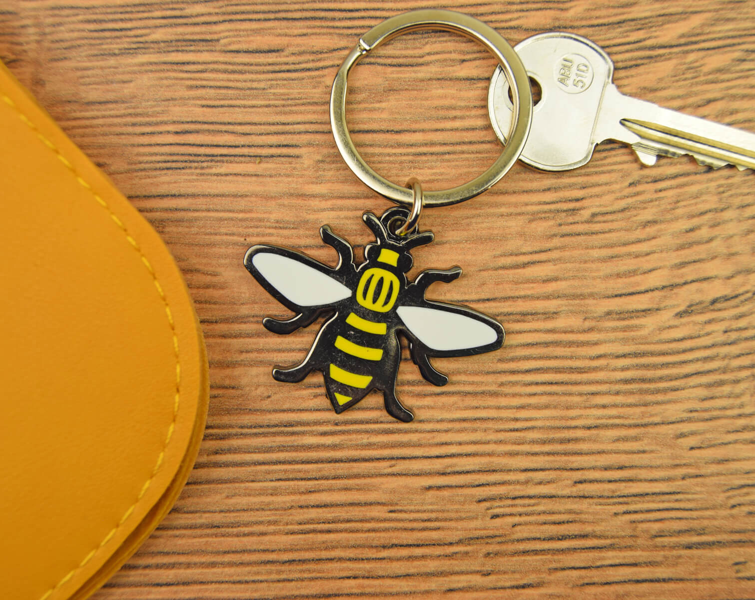 Bee Keyring Large Yellow Bee Keyring | The Manchester Shop