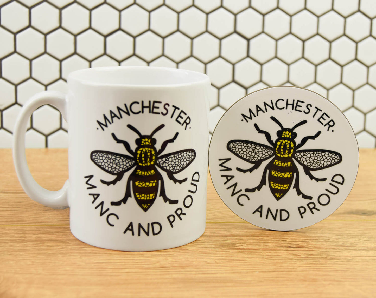 Manc & Proud Logo Bee Mug