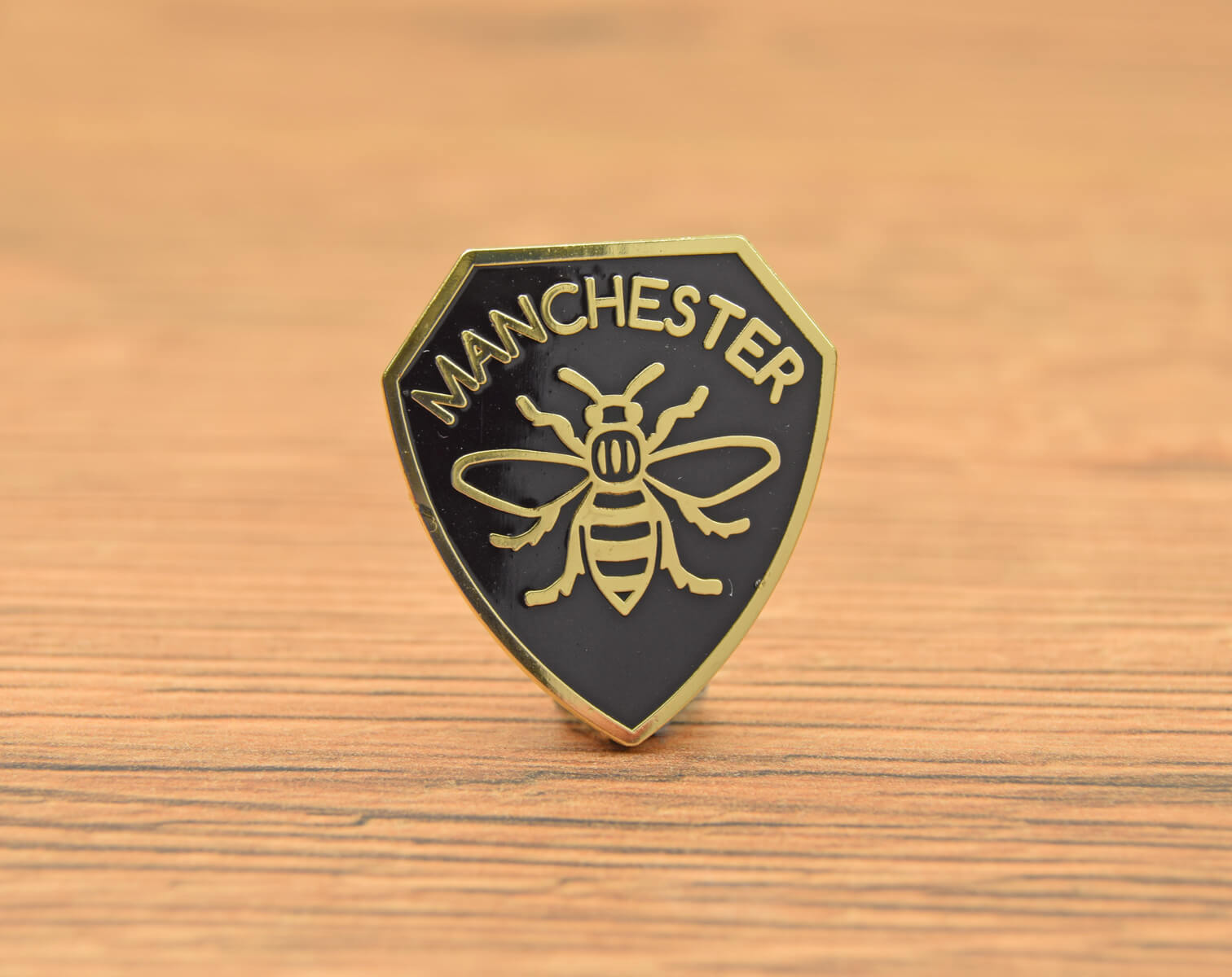 Manchester Bee Shield Enamel Pin | The Manchester Shop