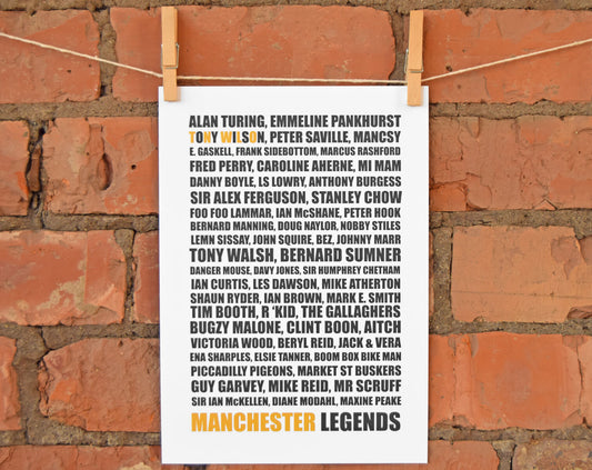 Manchester Legends A4 Print | The Manchester Shop