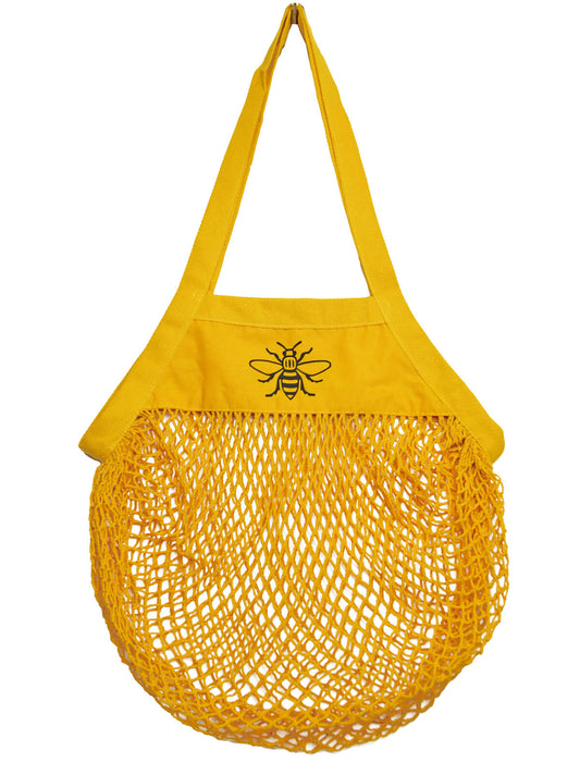 Mustard String Bag with Black Bee - The Manchester Shop